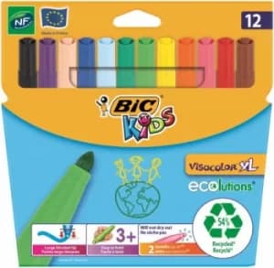 Bic Kids Visacolor Extra Large Felt Tip Pens Assorted Colours (Pack 12