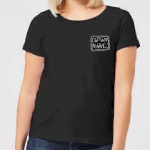 Captain Marvel Name Badge Womens T-Shirt - Black
