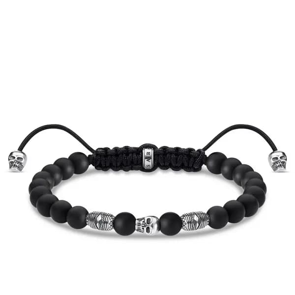 Thomas Sabo Sterling Silver Sterling Silver Black Skulls Bracelet A194