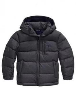 Ralph Lauren Boys Padded Jacket With Removable Hood - Grey
