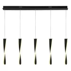 Searchlight PADDLE - LED 5 Light Bar Ceiling Pendant - Black