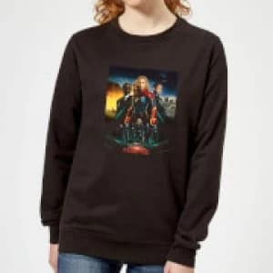 Captain Marvel Movie Starforce Poster Womens Sweatshirt - Black