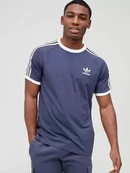 adidas Originals 3 Stripe California T-Shirt - Navy/White Size XS Men
