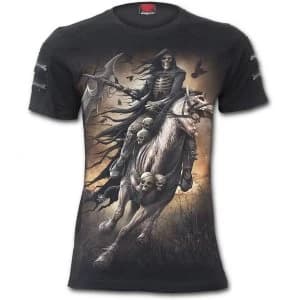 Pale Rider Twin Zipper Sleeve Fashion Tee Mens X-Large T-Shirt - Grey