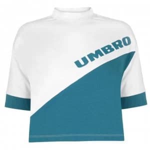 Umbro Umbro Womens Temp Crop Top - White/Ocean