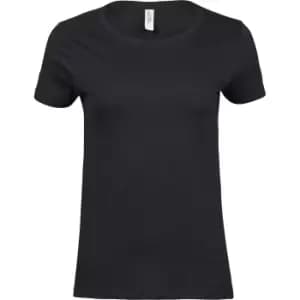 Tee Jays Womens/Ladies Luxury Cotton T-Shirt (L) (Black)