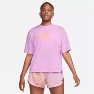 Nike Dri-FIT Trail Womens Short Sleeve Tee - Purple