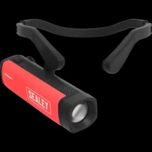 Sealey Rechargeable Side Mount LED Head Torch Black / Red