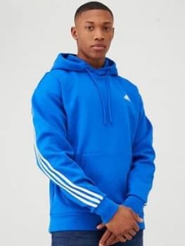 Adidas 3-Stripe Pullover Hoodie - Blue