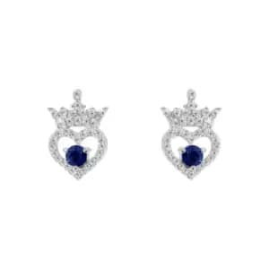 Disney Princess Sterling Silver Birthstone Crown Earrings ? September E906315RSEPL