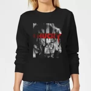 Chucky Typographic Womens Sweatshirt - Black - L - Black