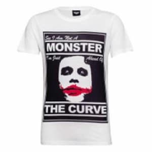 DC Comics Mens Batman The Joker The Curve T-Shirt - White - XL