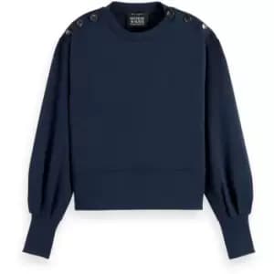 Scotch and Soda Button Crew Sweatshirt - Blue
