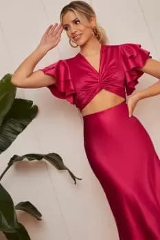 Short Sleeve Twist Front Top