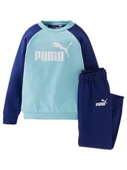 Puma Minicats Essential Raglan Jogger Set - Blue