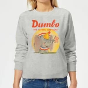 Dumbo Flying Elephant Womens Sweatshirt - Grey - 3XL