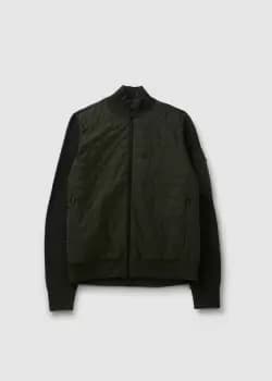 J.Lindeberg Mens Beck Knitted Hybrid Jacket In Forest Green