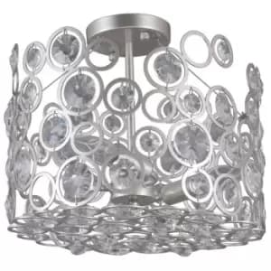 Italux Nardo - Modern Flush Ceiling Light Champagne Silver 3 Light , E14