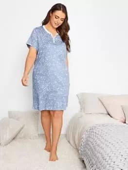 Yours Starry Sky Placket Nightdress - Blue Size 18-20, Women