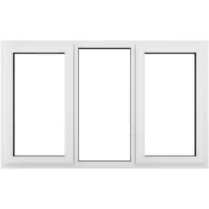 Crystal Casement uPVC Window Left & Right Hand Opening Fixed Centre 1770mm x 1040mm Clear Double Glazing in White