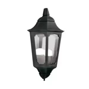 Parish 1 Light Outdoor Wall Half Lantern Light Black IP44, E27