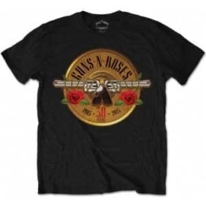 Guns N Roses 30th Photo Logo Mens Black T Shirt: Small