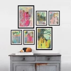 SET_119 Multicolor Decorative Framed Painting (6 Pieces)