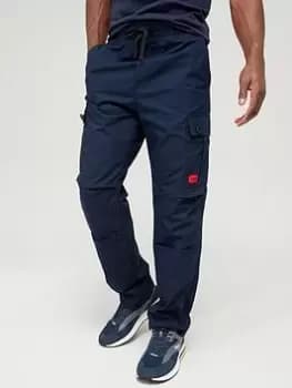 HUGO Garlo233 Regular Fit Cargo Pants - Dark Blue, Dark Blue, Size 46=Uk30In, Inside Leg Regular, Men