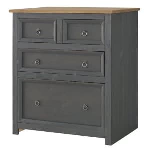 Halea 2 Over 2 Drawer Chest - Carbon