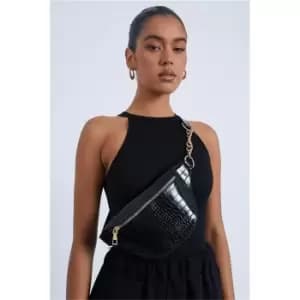 I Saw It First Black Chain Detail Bum Bag - Black