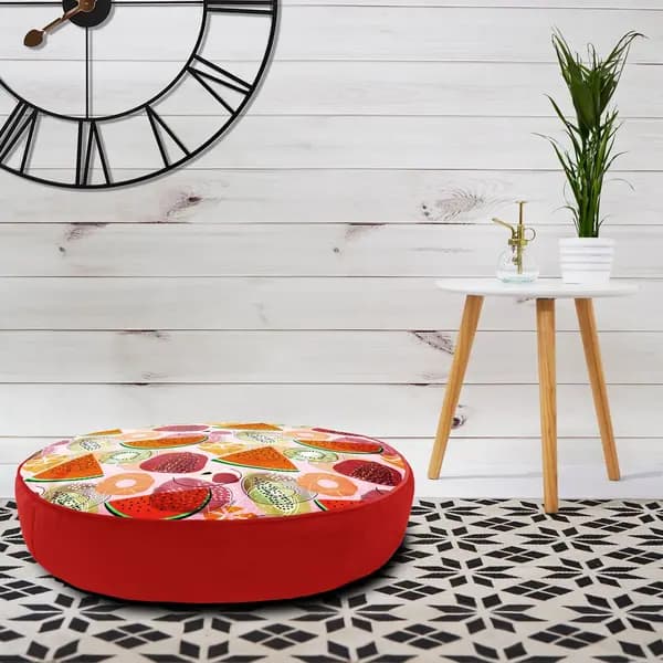 rucomfy Watermelon Indoor Outdoor Floor Cushion- Red