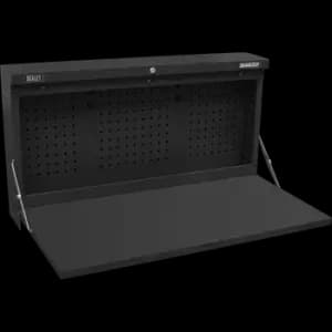 Sealey Wall Mount Fold Down Metal Workbench and Pegboard 1.1m