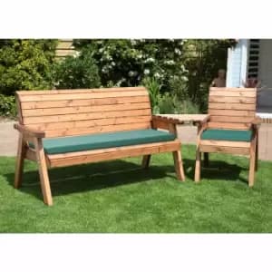 Charles Taylor Four Seat Angled Companion Set with Cushions, Green