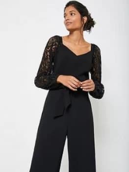 Mint Velvet Mint Velvet Lace Sleeve Structured Top