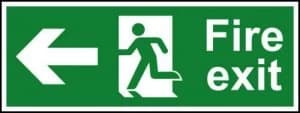 Fire Exit Running Man Arrow Left Sign PVC