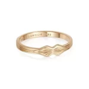 Rings 18ct Gold Plate Engraved Palm Band Ring 18ct Gold Plate