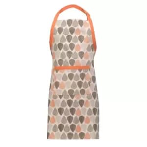 Apron in Orange Leaf Print