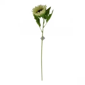 Single Sunflower Spray, Cream Flower, 71cm