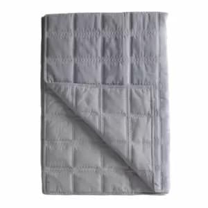 Crossland Grove Prestwick Quilted Cotton Velvet Bedspread Grey 2400X2600mm