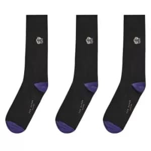 Ted Baker Gift Box Crew Socks 3 Pack - Black