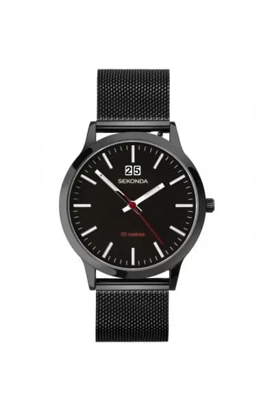 Nordic 40mm Black Watch Round Case Black Dial