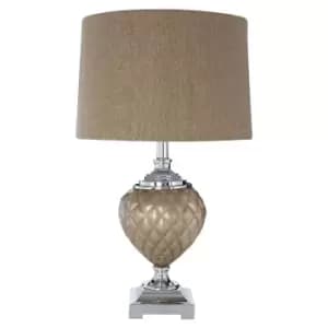 Premier Housewares Ulla Table Lamp with Mink Shade