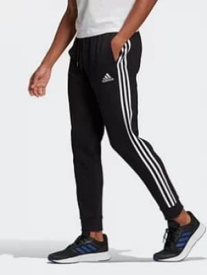 adidas Essentials Fleece Tapered Cuff 3-stripes Joggers, Blue/White Size M Men