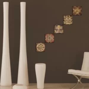 UTB31 Brown Green Red Blue Decorative MDF Painting (5 Pieces)