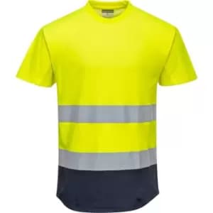 Portwest C395 Hi Vis Tone Mesh T-Shirt Yellow / Navy 2XL