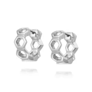 Daisy London Jewellery 925 Sterling Silver Malala Huggie Hoop Earrings Sterling Silver