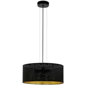 Varillas 3 Lamp Cylindrical Pendant Ceiling Light Black - Eglo