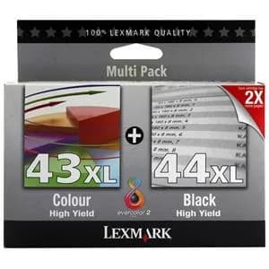 Lexmark 44XL Black & 43XL Tri Colour Ink Cartridge