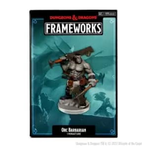 D&D Frameworks: Orc Barbarian Male Unpainted Miniature