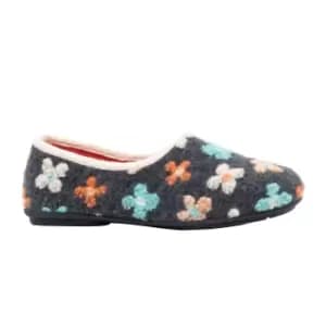 Sleepers Womens/Ladies Gracie Floral Knitted Slipper (5 UK) (Grey)
